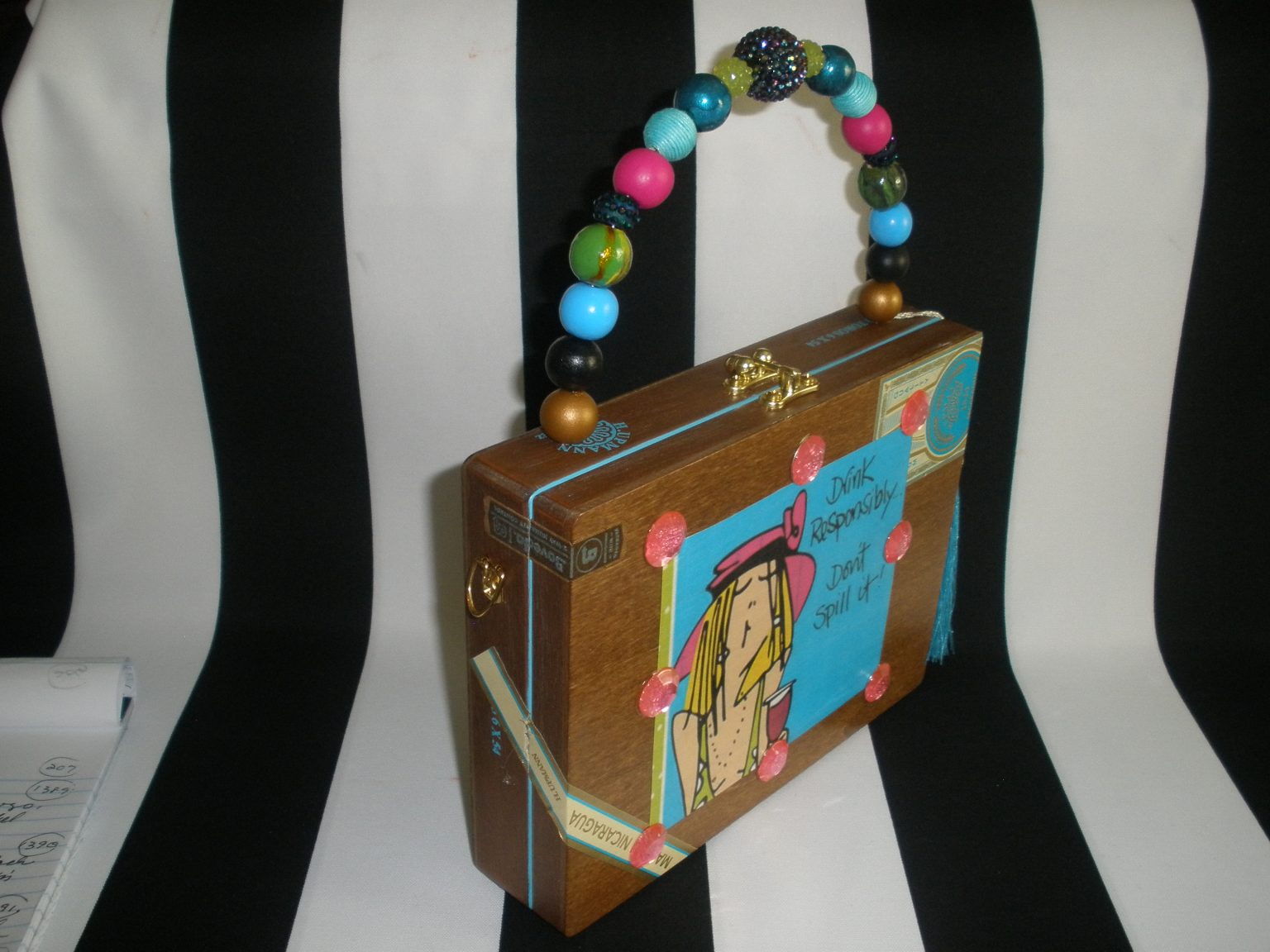 SOLD 1394 Cocktail / Wine Cigar Box Purse