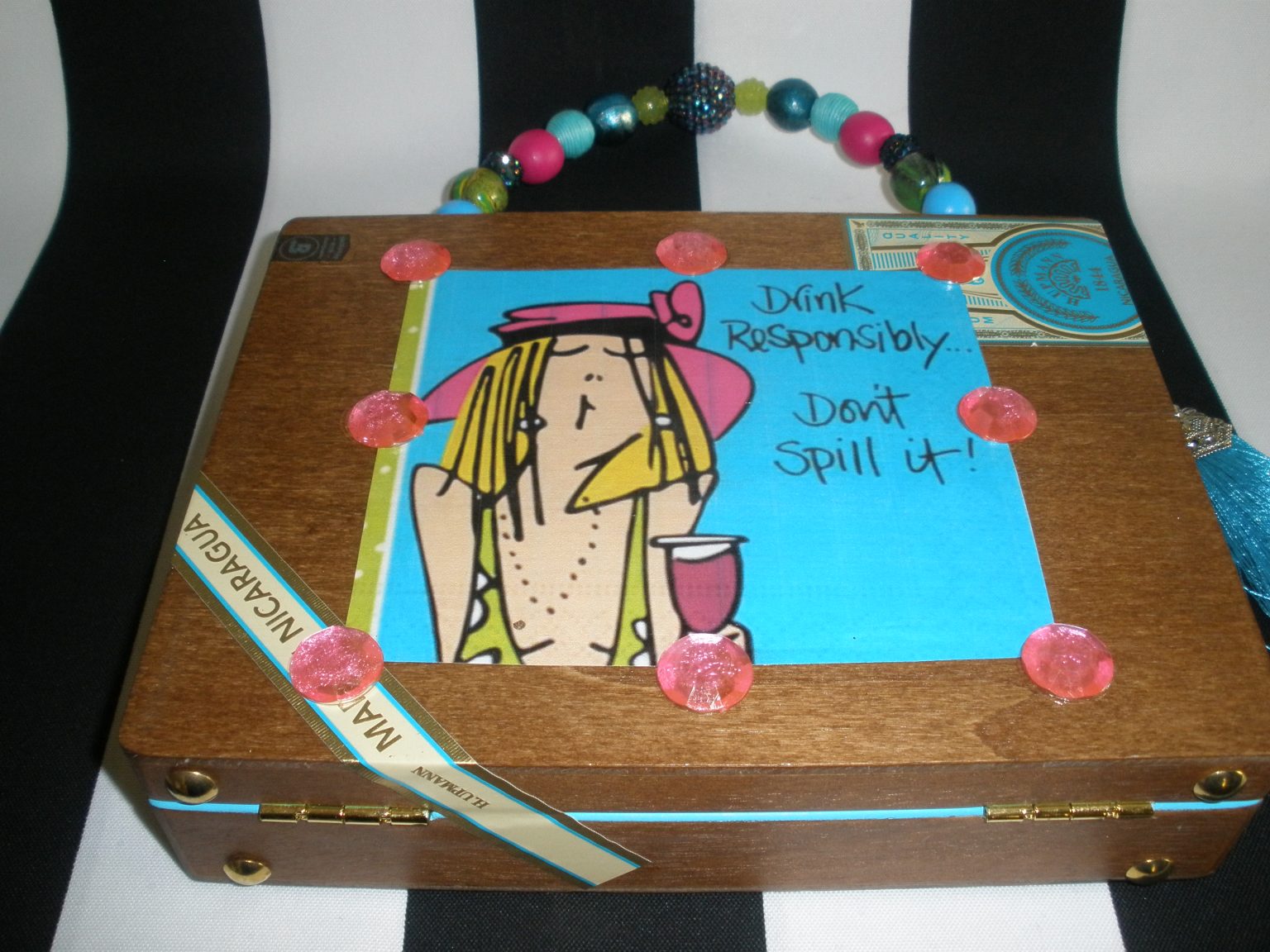 SOLD 1394 Cocktail / Wine Cigar Box Purse