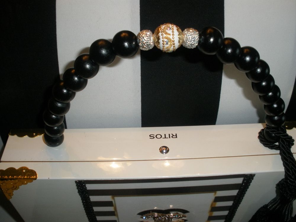 CC Brooch with Nautical Stripe Cigar Box Purse - Image 3