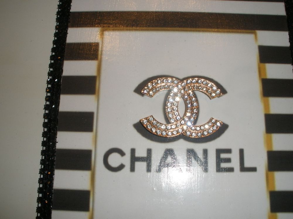 CC Brooch with Nautical Stripe Cigar Box Purse - Image 6