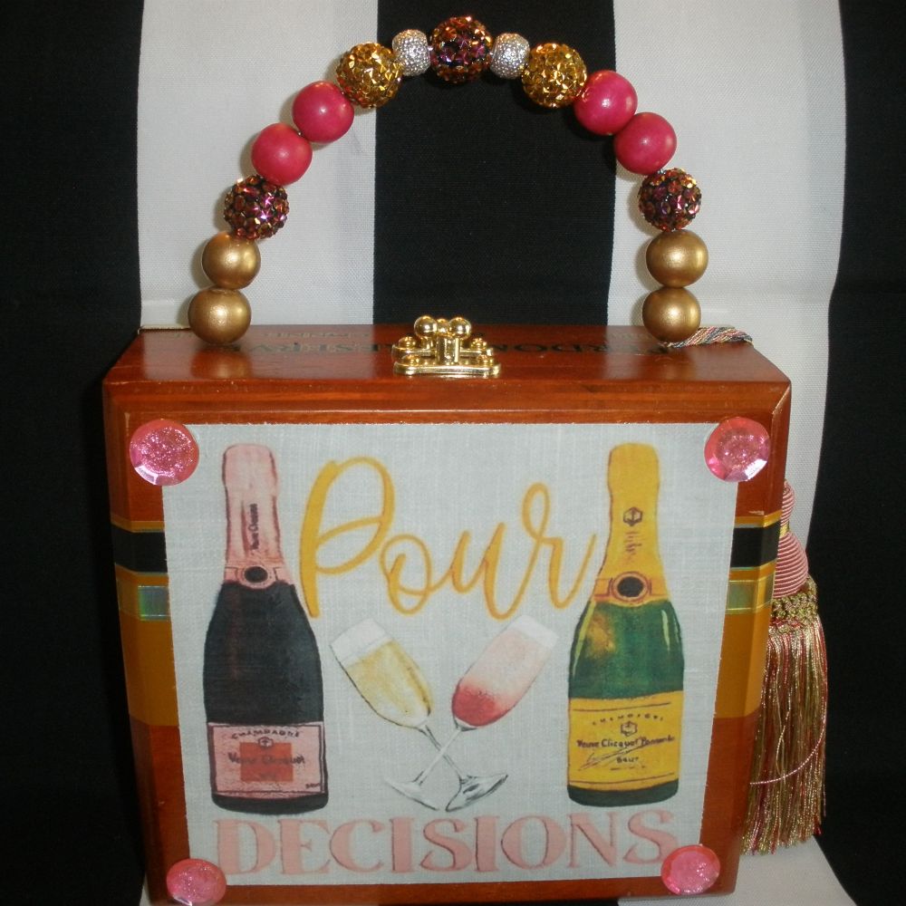 SOLD Pour Decisions Cigar Box Purse - Image 2