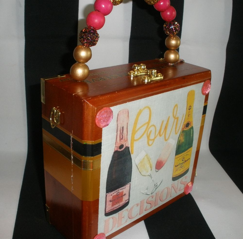 SOLD Pour Decisions Cigar Box Purse - Image 5