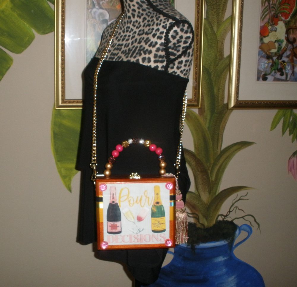 SOLD Pour Decisions Cigar Box Purse - Image 8