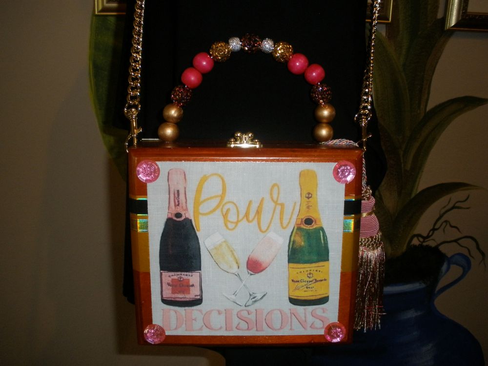 SOLD Pour Decisions Cigar Box Purse - Image 9