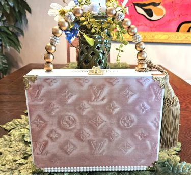 Pale Pink LV Verni Monogram Cigar Box Purse