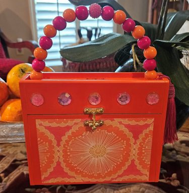 Orange Sunburst Cigar Box Purse
