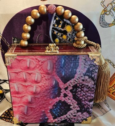 Pink Crocodile Cigar Box Purse