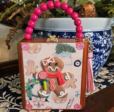 Christmas Gingerbread Girl Cigar Box Purse