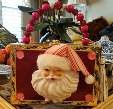Winking Santa Christmas Cigar Box Purse