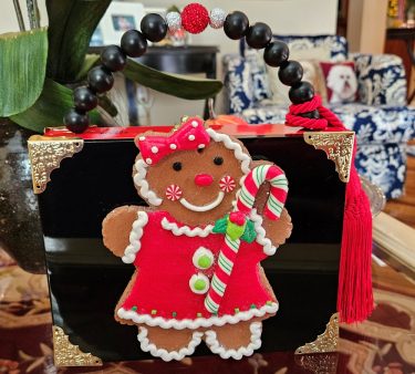 Christmas Red Gingerbread Girl Cigar Box Purse