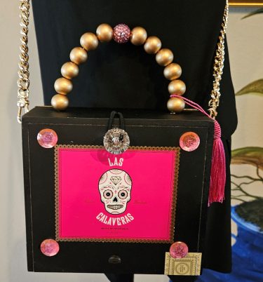 Gasparilla Hot Pink Sugar Skull Cigar Box Purse
