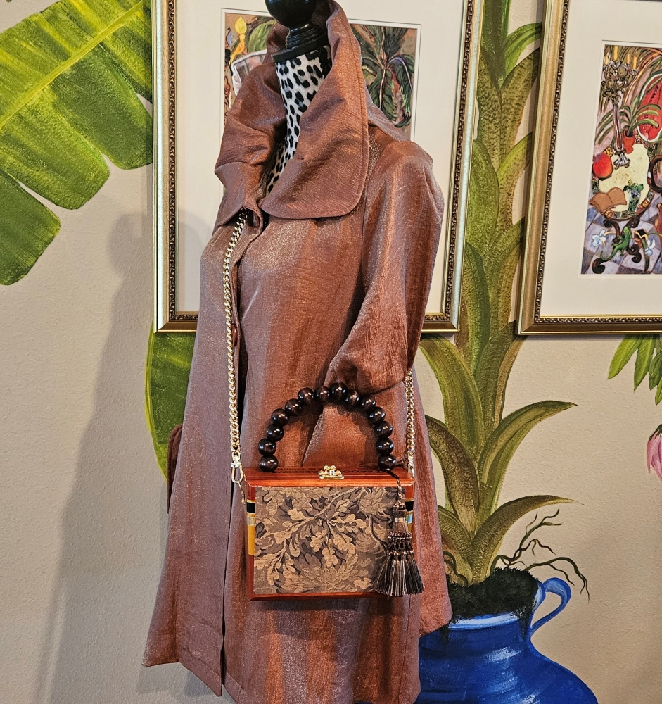 Brown Tapestry Cigar Box Purse - Image 7