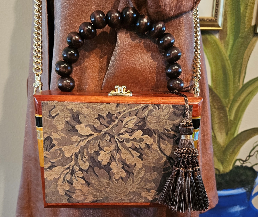 Brown Tapestry Cigar Box Purse - Image 8