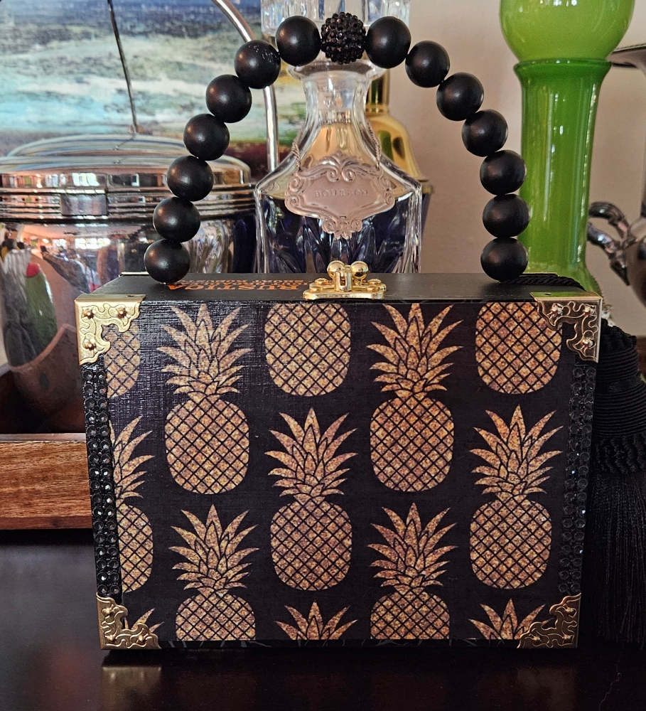 Golden Pineapple Cigar Box Purse - Image 2
