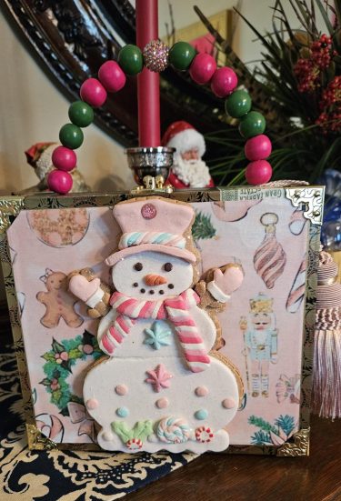 Christmas Gingerbread Snowman Cigar Box Purse