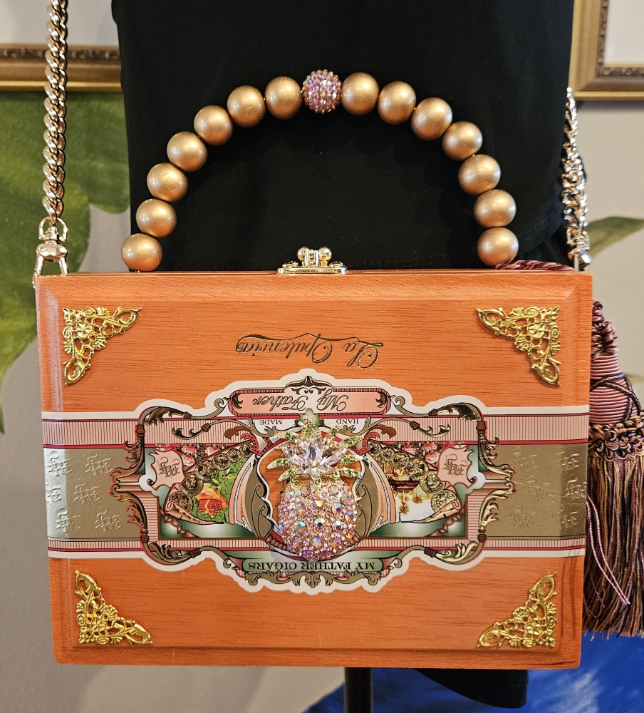 Pink Pineapple Cigar Box Purse - Image 12