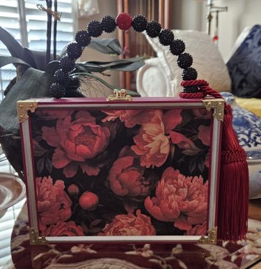 Pink Peonies Cigar Box Purse