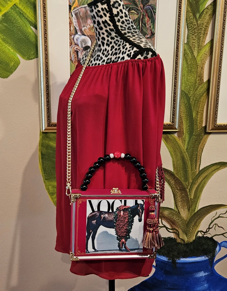 Vogue Cover Run For the Roses Kentucky Derby Cigar Box Purse - Image 8
