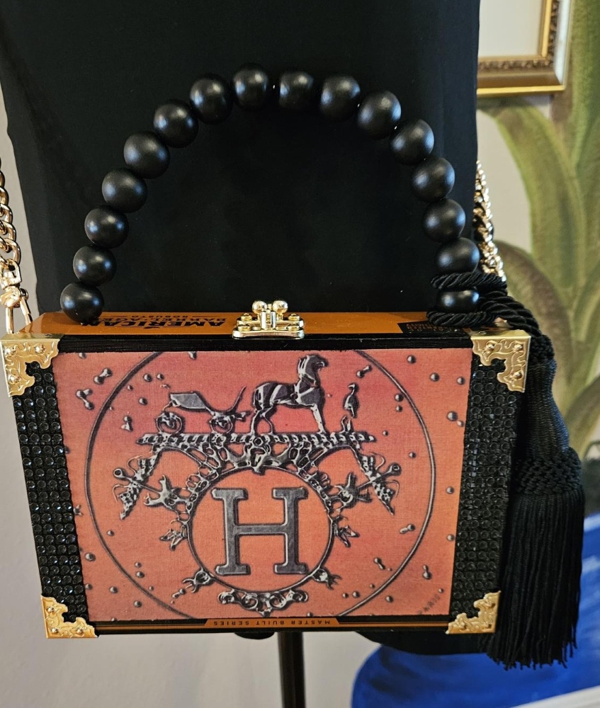 Burnt Orange Hermes Equestrian H Cigar Box Purse - Image 9