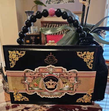 Black My Father with Crown Cigar Box Purse