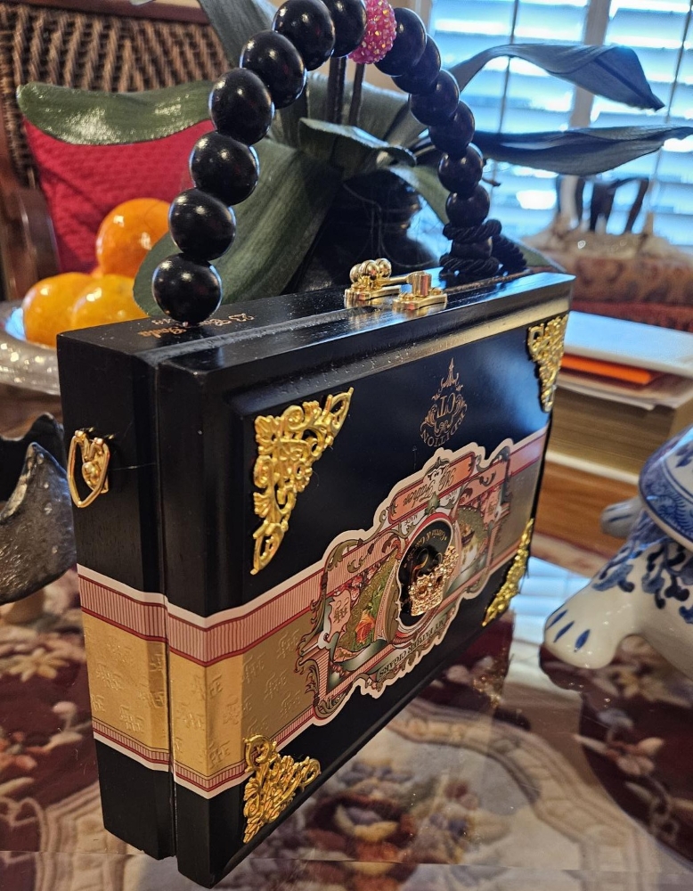 Black My Father with Crown Cigar Box Purse - Image 4