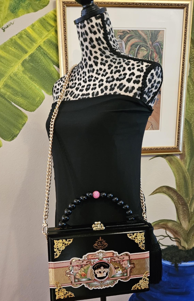 Black My Father with Crown Cigar Box Purse - Image 8