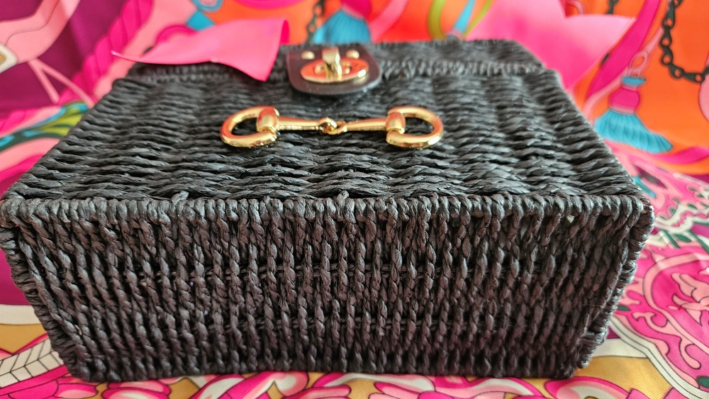 Equestrian Black Rattan with Horse Bit Purse - Image 6
