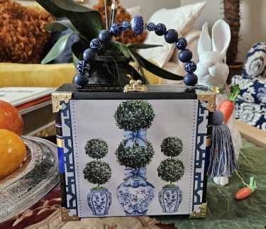 Chinoiserie Topiaries Cigar Box Purse