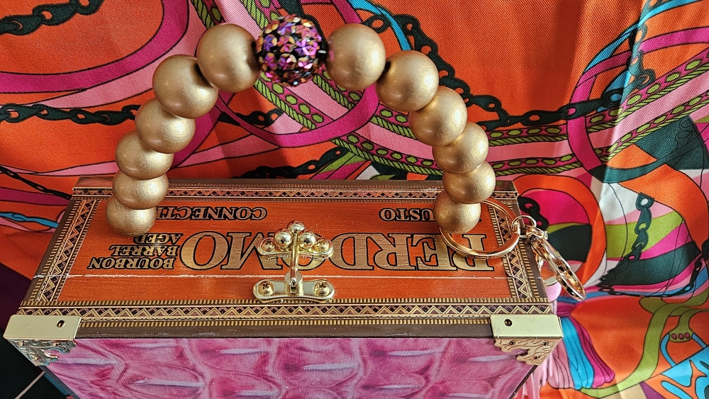 Pink Crocodile Cigar Box Purse - Image 4