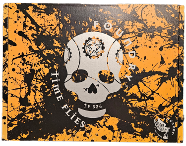 Custom Yellow Time Flies Cigar Box Purse for Nicole