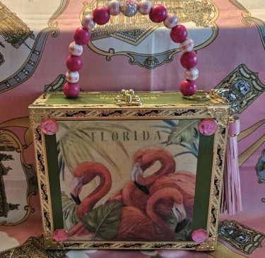 Flamingo Bling Cigar Box Purse