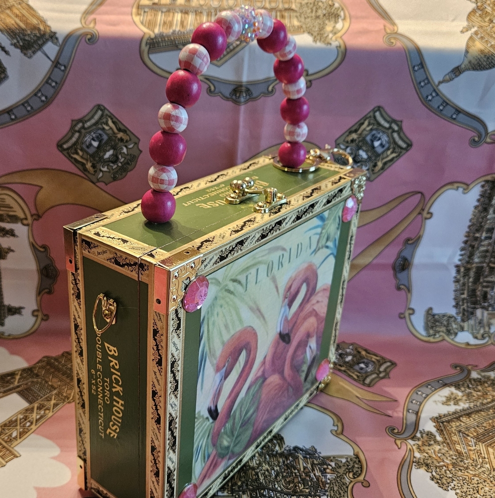 Flamingo Bling Cigar Box Purse - Image 5