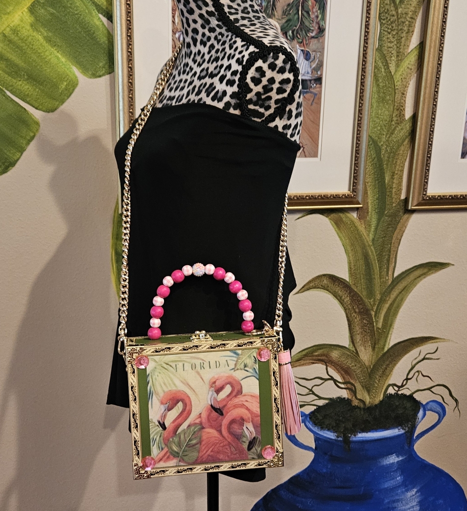Flamingo Bling Cigar Box Purse - Image 8