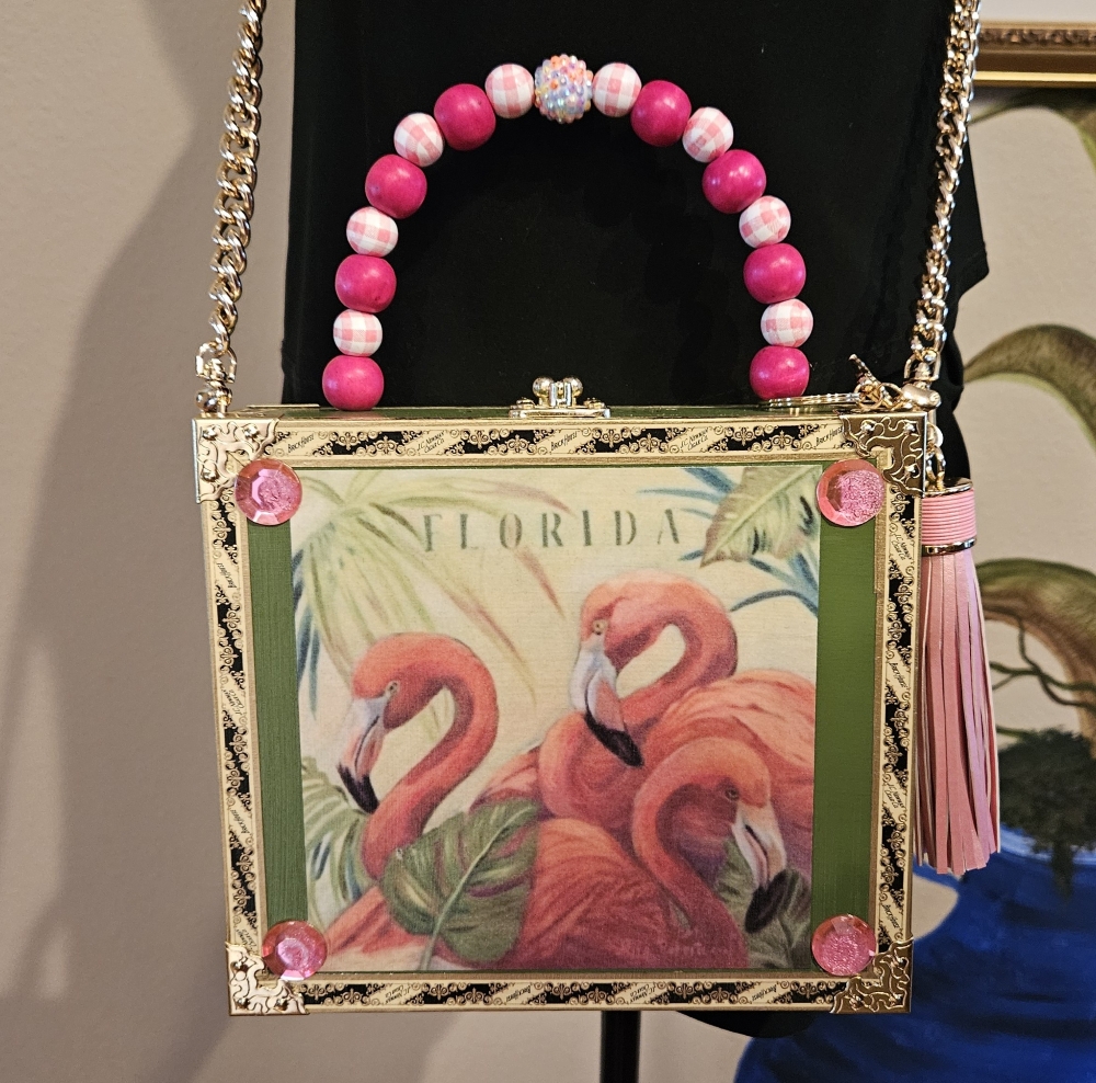 Flamingo Bling Cigar Box Purse - Image 9