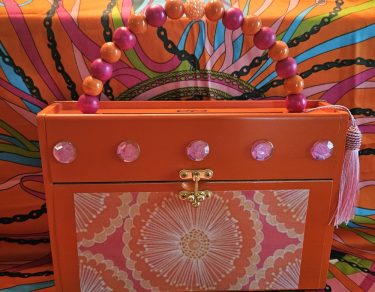Orange Sunburst Cigar Box Purse