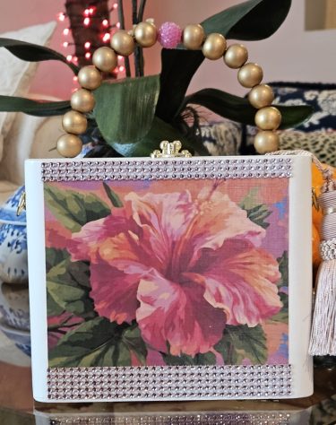 Pink Hibiscus Cigar Box Purse