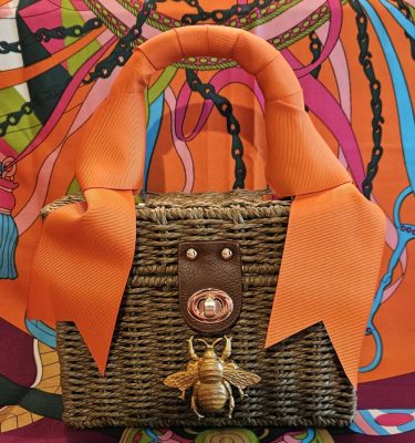 Golden Bee Rattan Handbag