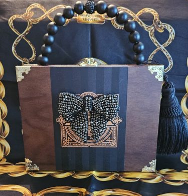 Black Crystal Bow Rocky Patel Cigar Box Purse