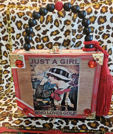 Golfer Girl Cigar Box Purse