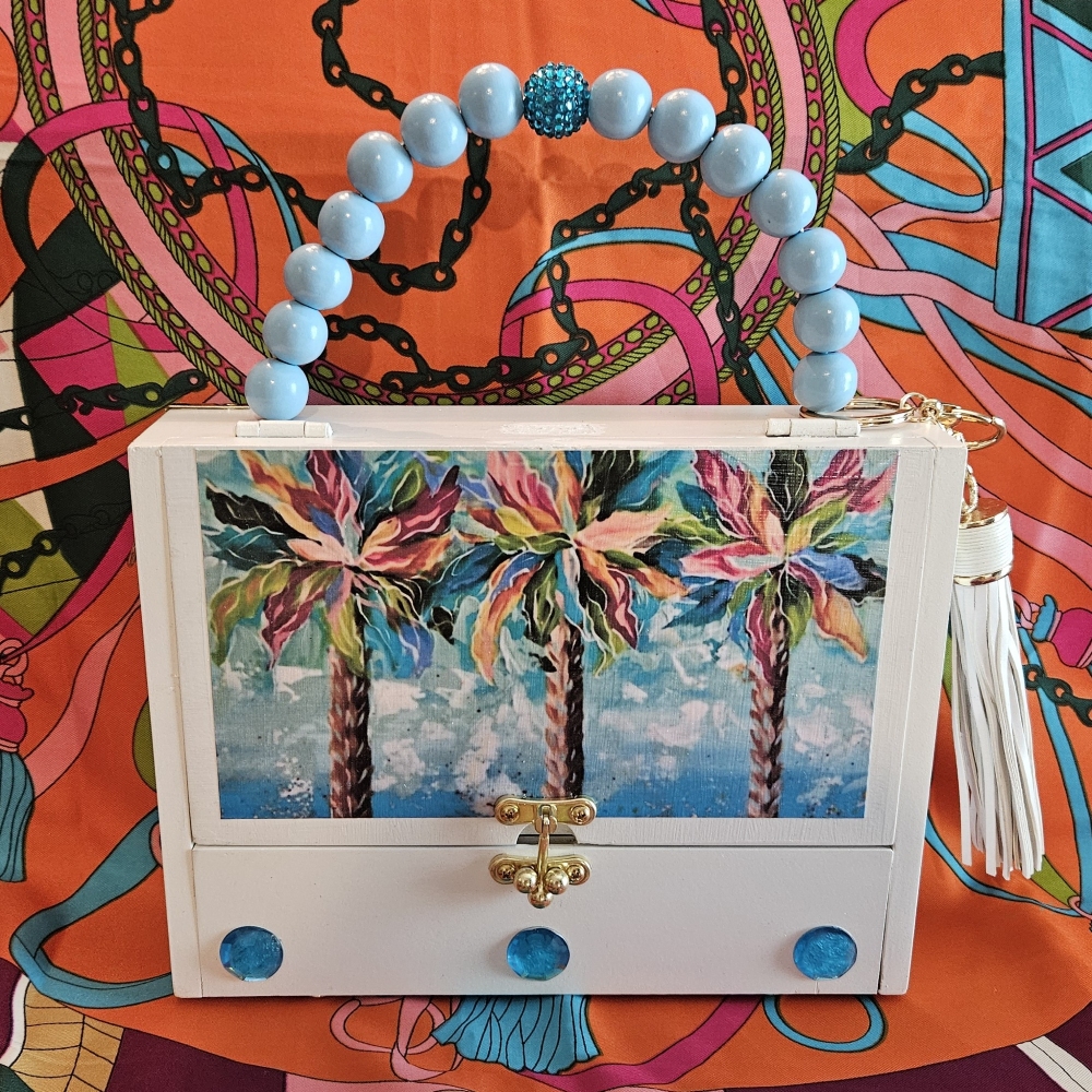 Colorful Palms Cigar Box Purse