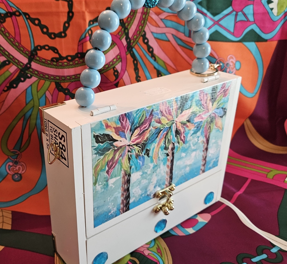 Colorful Palms Cigar Box Purse - Image 5