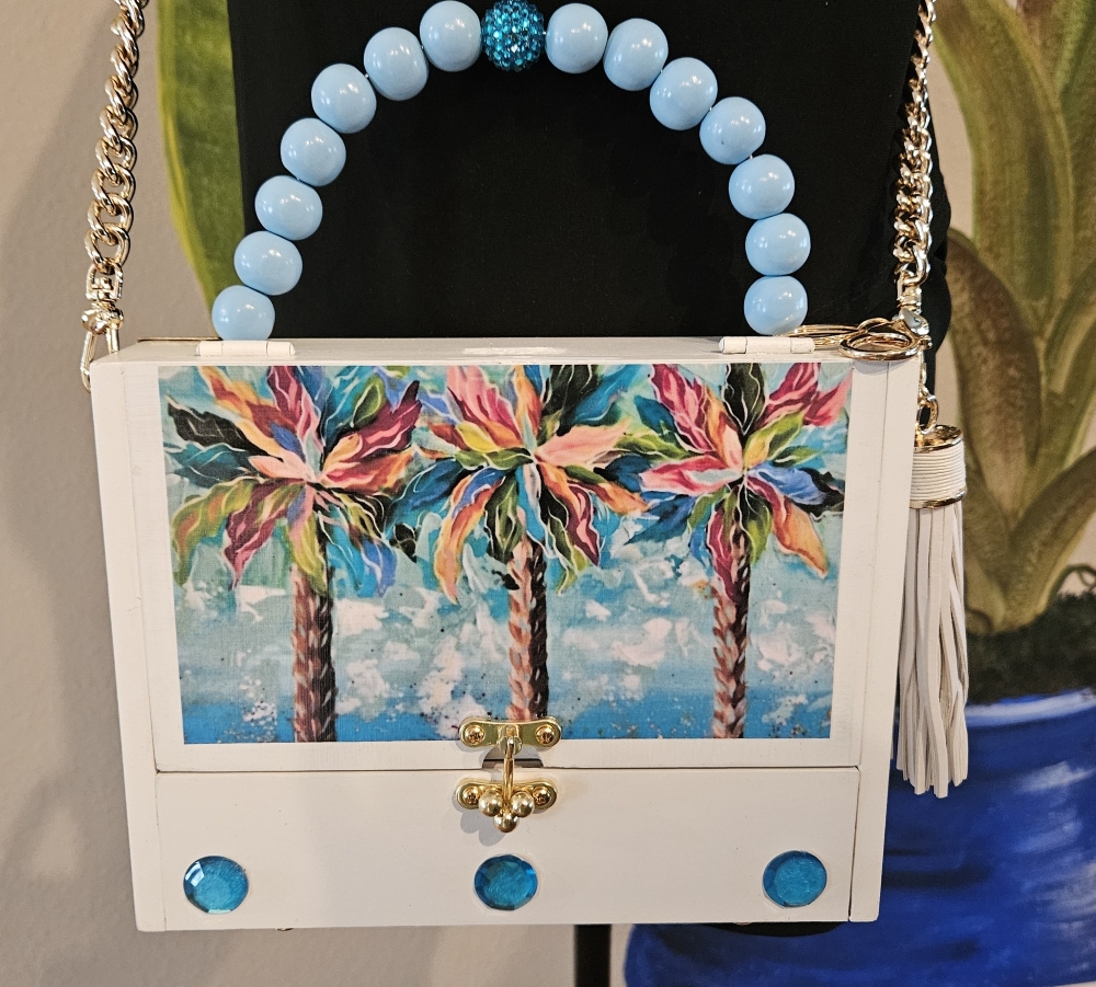 Colorful Palms Cigar Box Purse - Image 9