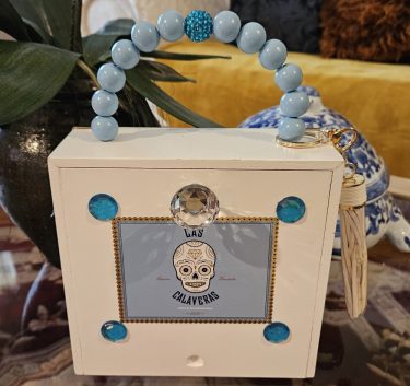 Blue Sugar Skull Cigar Box Purse - Gasparilla Purse