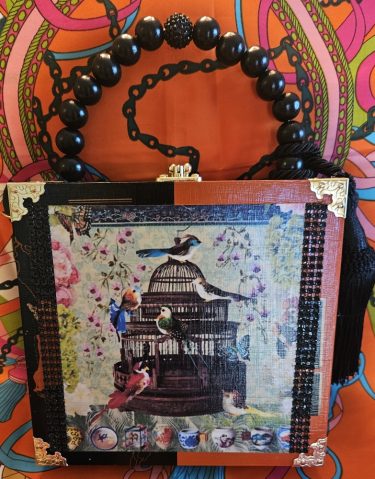 Beautiful Bird Cage Cigar Box Purse