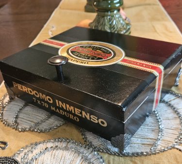 Black Perdomo Seventy Imenso Cigar **Man Box**, Watch Box, Stash Box, Dresser Valet, Desk Box, Groomsman Gift, Keepsake Box, Gun Box